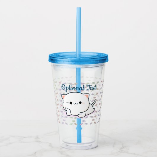 Cheeky Kawaii Style Kitten Acryl Drinkbeker (Voorkant)