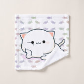 Cheeky Kawaii Style Kitten Bad Handdoek (Wasdoekje)