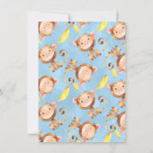 Cheeky Little Monkey Bananas Boys 1st Birthday Kaart (Achterkant)