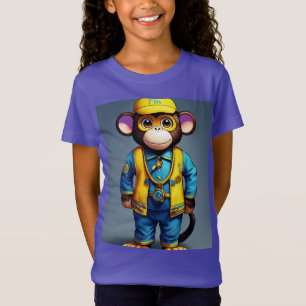 Cheeky Monkey 3rd Birthday T-shirt – Geel & Blauw 