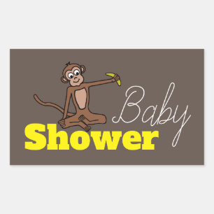 Cheeky Monkey, Baby shower Rechthoekige Sticker