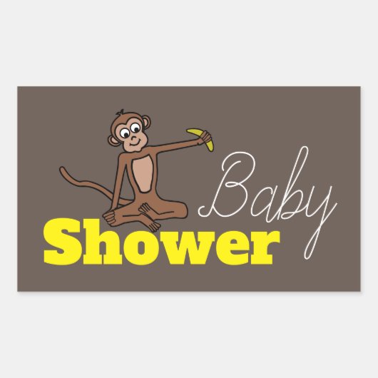 Cheeky Monkey, Baby shower Rechthoekige Sticker (Voorkant)