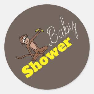 Cheeky Monkey, Baby shower Ronde Sticker