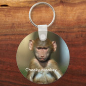 Cheeky Monkey - Cute Baby Baboon Sleutelhanger (Voorkant)
