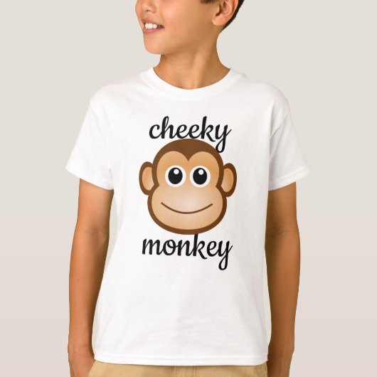 Cheeky Monkey Cute Chimp Brit T-shirt (Voorkant)