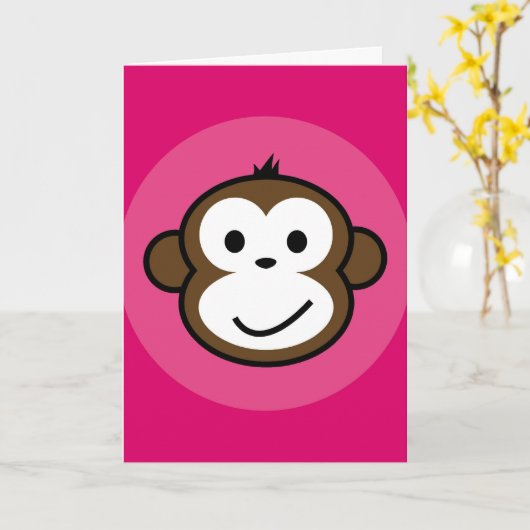 Cheeky Monkey Kaart (Gele Bloem)