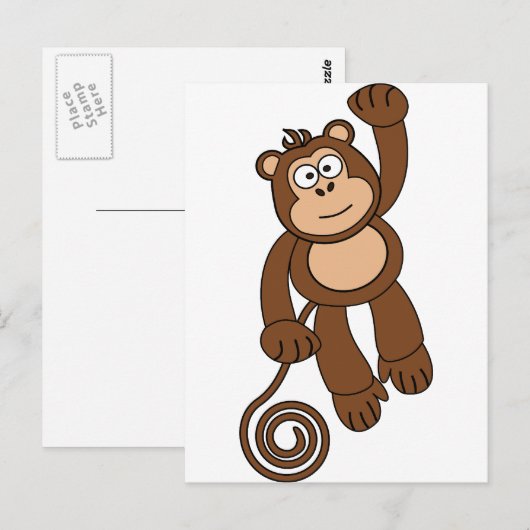 Cheeky Monkey-ontwerp Briefkaart (Voorkant / Achterkant)