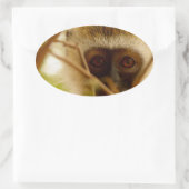 Cheeky Monkey. Ovale Sticker (Tas)