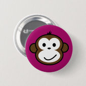 Cheeky Monkey [paars] Ronde Button 5,7 Cm (Voorkant /achterkant)