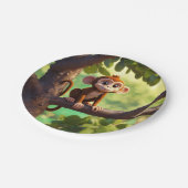 "Cheeky Monkey Party Borden" Papieren Bordje (Gekanteld)