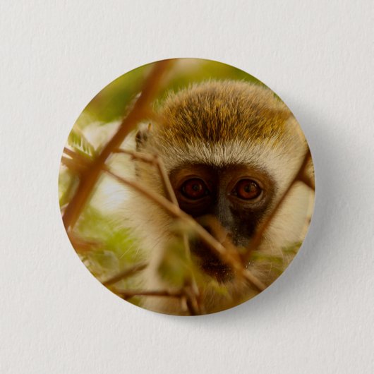 Cheeky Monkey. Ronde Button 5,7 Cm (Voorkant)