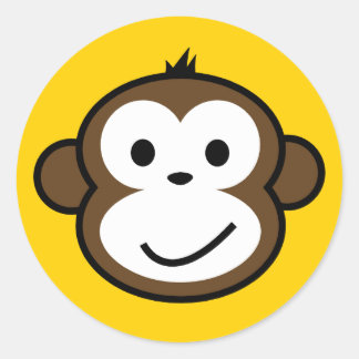 Cheeky Monkey Ronde Sticker