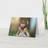 Cheeky Monkey - Schattigee Baby Baboon Kaart (Achterkant)