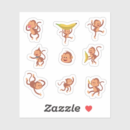 Cheeky Monkey Stickers (Vel)