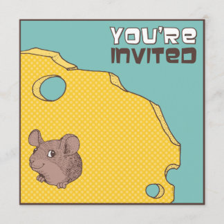 Cheeky Mouse Birthday Party Invitation Kaart