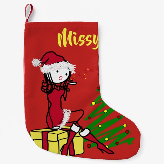 Cheeky Mrs Claus Kerstkous Kleine Kerstsok (Voorkant)