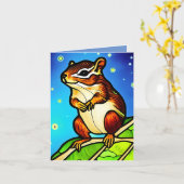 Cheeky, Playful Chipmunk Pal Kaart (Gele Bloem)