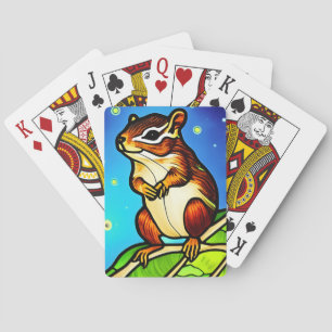 Cheeky, Playful Chipmunk Pal Pokerkaarten
