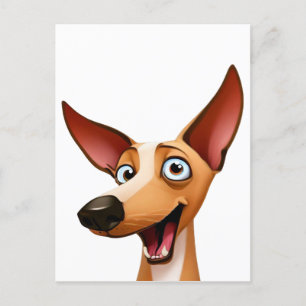 Cheeky Podenco - Playful Cartoon Hound Briefkaart