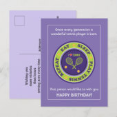 Cheeky Purple Tennis 🎾 Bonne Carte Postale Annive (Devant / Derrière)