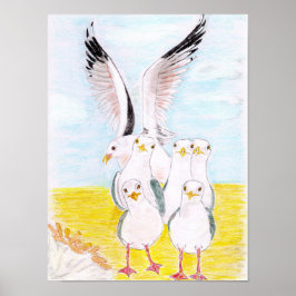 Cheeky Sea gulls  Poster