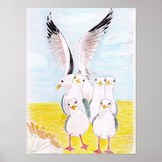 Cheeky Sea gulls  Poster (Voorkant)