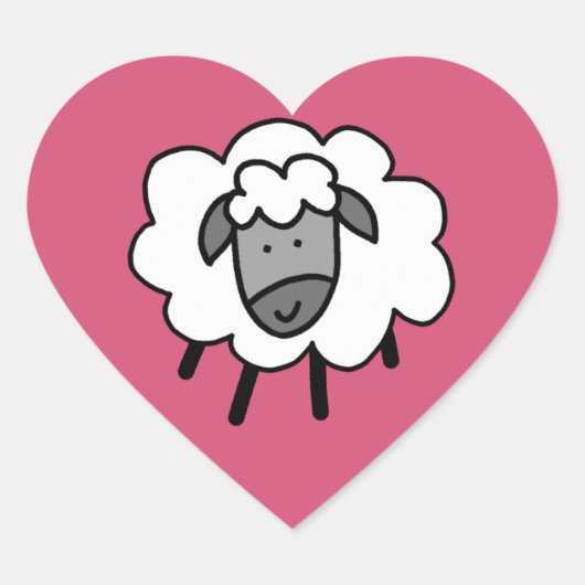 Cheeky Sheep Hart Sticker (Voorkant)