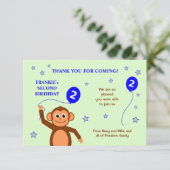 Cheeky singe deuxième anniversaire carte de remerc (Debout devant)