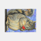 Cheeky Squirrel Painting Fleece Blanket Deken (Voorkant (Horizontaal))