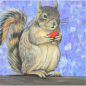 Cheeky Squirrel Painting Sticker (Voorkant)
