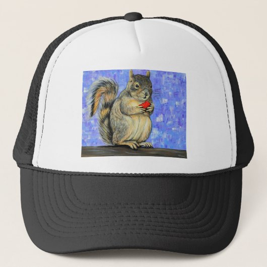 Cheeky Squirrel Painting Trucker Pet (Voorkant)