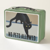 Cheeky Whimsical Black Cat Metal Lunch Box (Achterkant)