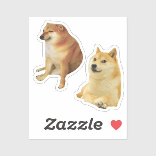 Cheems + Mèmes Doge Stickers Pack (Feuille)