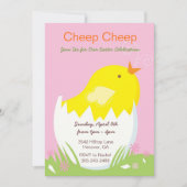Cheep Cheep Yellow Chick Easter Party Invitation Kaart (Voorkant)
