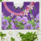 Cheep Floral violet serviette de cuisine (Plié)