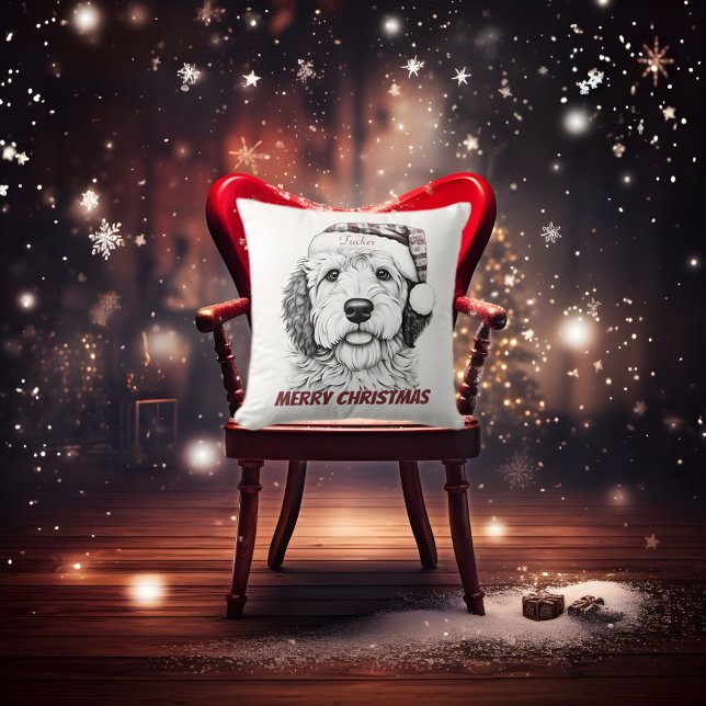 Cheepadoodle Oreiller de Noël (Sheepadoodle Christmas Pillow)