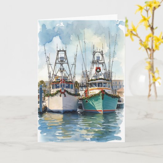 Cheer à quai - Bateaux côtiers Carte saisonnière (Fleur jaune)