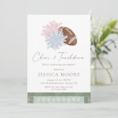 Cheer and Touchdown Twin Baby Shower Kaart (Staand voorkant)