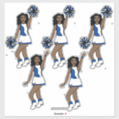 Cheer Blue 14" x 14" Custom-Cut Vinyl Stickers #1 (Vel)