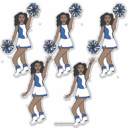 Cheer Blue 14" x 14" Custom-Cut Vinyl Stickers #1 (Voorkant)