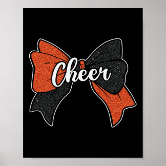 Cheer bow oranje zwart grappig sport cheerleader c poster