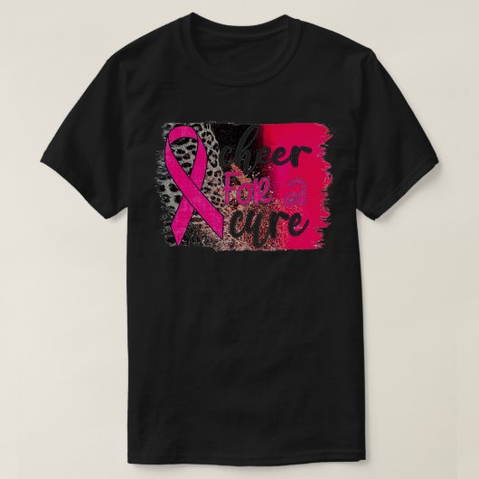 Cheer Breast Cancer Awareness Leopard T-shirt (Design voorkant)