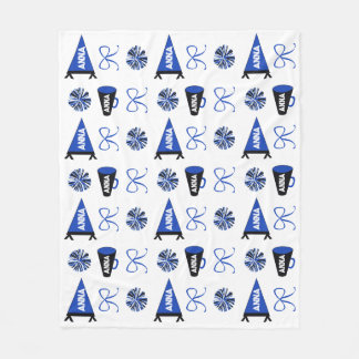 Cheer Camp Blue and Black Cheerleadering Pompom   Fleece Deken