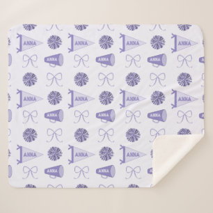 Cheer Camp Paarse Cheerleadering Pompom Reizen Sherpa Deken