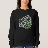 Cheer CAPTAIN Leopard Cheetah Megaphone Green Tren Trui (Voorkant)