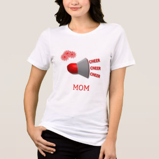 Cheer Cheer Cheer MOM Megaphone PomPoms Tri-Blend Shirt