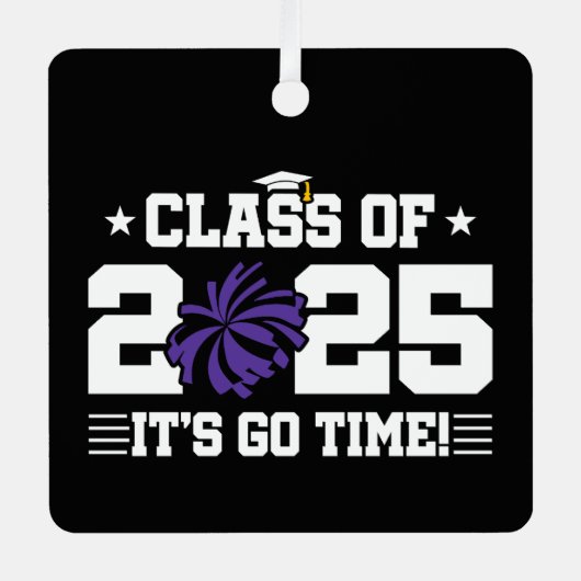 Cheer Cheerleader Afstuderen Klasse van 2025 Senio Metalen Ornament (Voorkant)