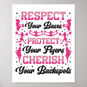 Cheer Cheerleading Respecteer je Ses Bescherm je F Poster