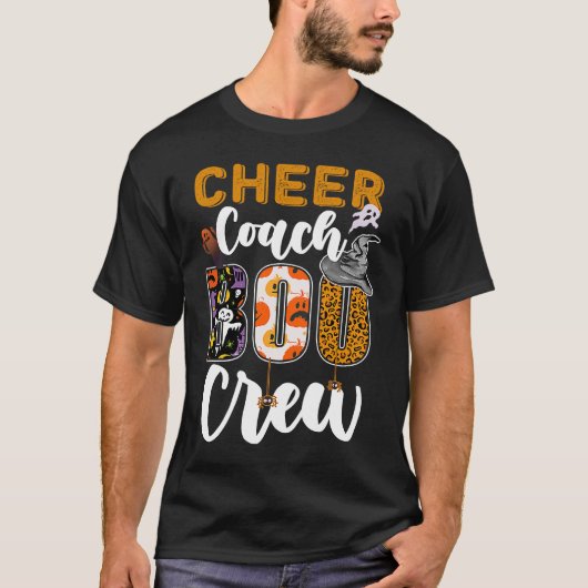 Cheer Coach Boo Crew Ghost Cheerleader Halloween M T-shirt (Voorkant)