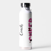 Cheer Coach Cheerleading Pink Glitter Gepersonalis Waterfles (Links)
